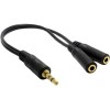 Кабель USBTOP Jack 3.5mm (папа) - 2x jack 3.5mm (мама), 0.5 м